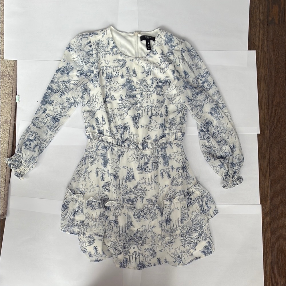 Kids Blue and White detail design casual/formal Dress